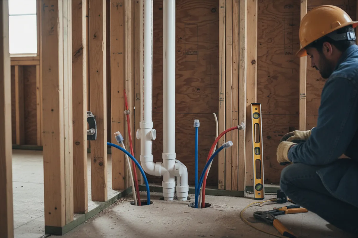 Drain and supply rough-in during Garbage Disposal Repair in Broadway